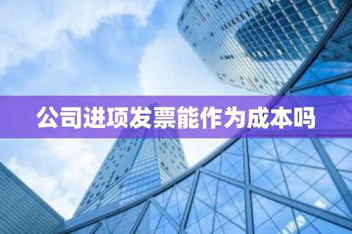 公司进项发票能作为成本吗