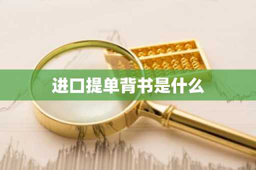 进口提单背书是什么