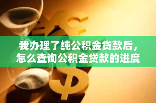 我办理了纯公积金贷款后，怎么查询公积金贷款的进度？