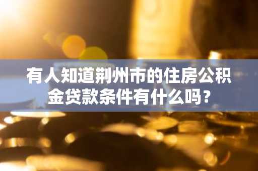 有人知道荆州市的住房公积金贷款条件有什么吗？