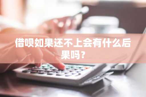 借呗如果还不上会有什么后果吗？