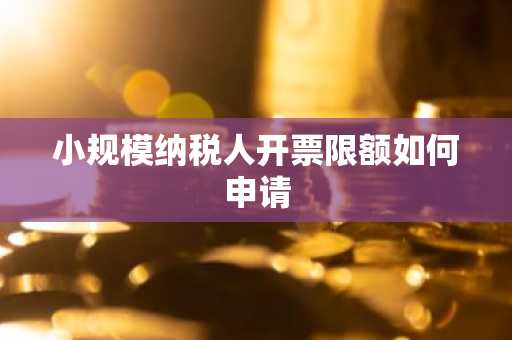 小规模纳税人开票限额如何申请