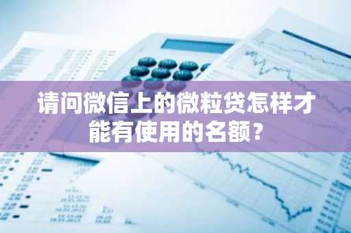 请问微信上的微粒贷怎样才能有使用的名额？