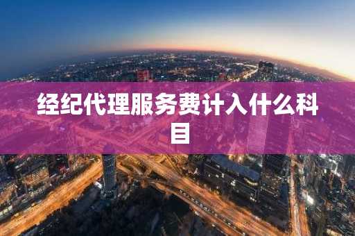 经纪代理服务费计入什么科目