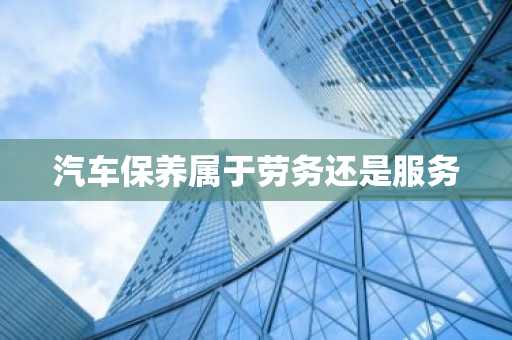 汽车保养属于劳务还是服务