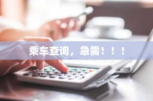 乘车查询，急需！！！