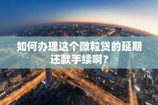 如何办理这个微粒贷的延期还款手续啊？