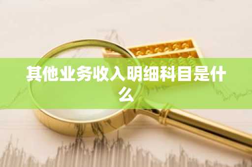 其他业务收入明细科目是什么