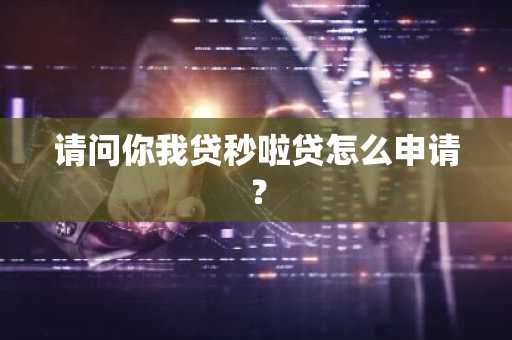 请问你我贷秒啦贷怎么申请？