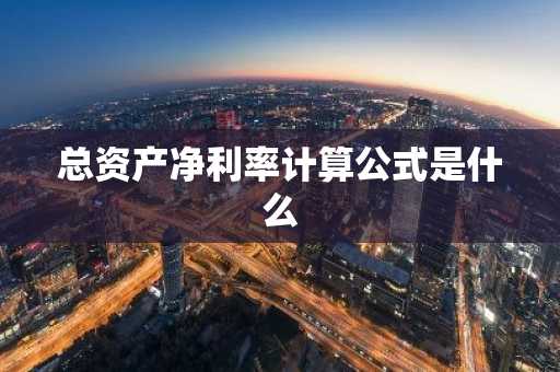 总资产净利率计算公式是什么