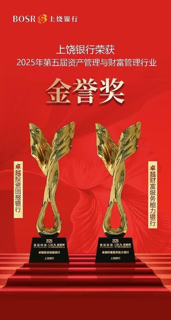 上饶银行荣获2025年“金誉奖”两项大奖