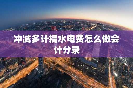 冲减多计提水电费怎么做会计分录