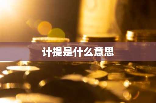 计提是什么意思