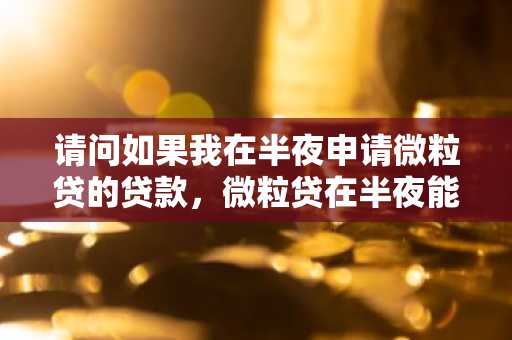 请问如果我在半夜申请微粒贷的贷款，微粒贷在半夜能下款吗？