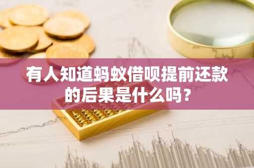 有人知道蚂蚁借呗提前还款的后果是什么吗？