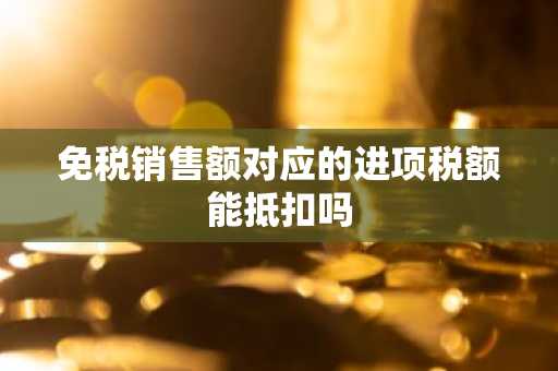 免税销售额对应的进项税额能抵扣吗