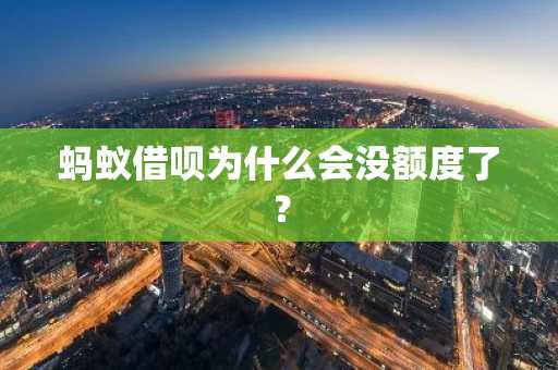 蚂蚁借呗为什么会没额度了？