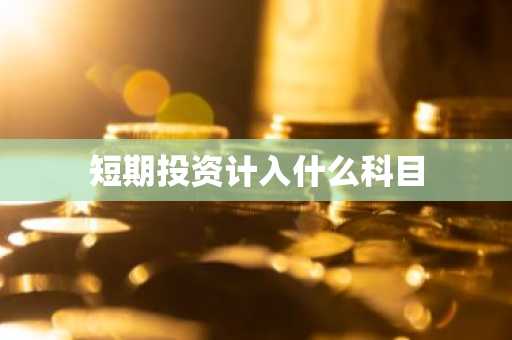 短期投资计入什么科目