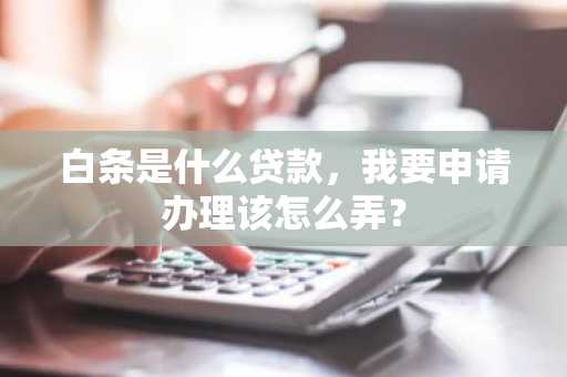 白条是什么贷款，我要申请办理该怎么弄？