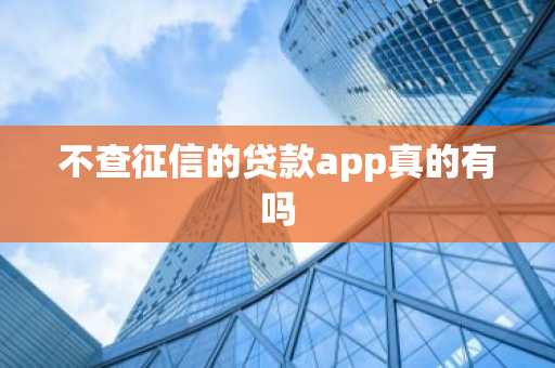 不查征信的贷款app真的有吗