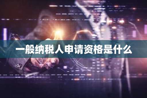 一般纳税人申请资格是什么