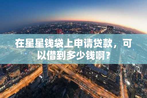 在星星钱袋上申请贷款，可以借到多少钱啊？