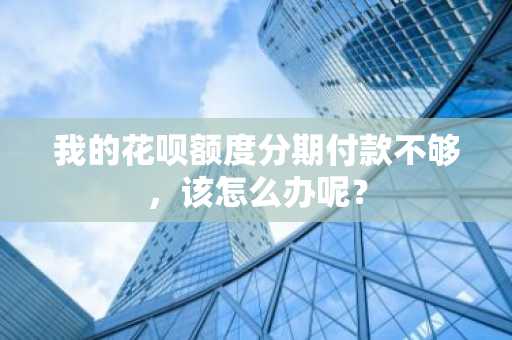 我的花呗额度分期付款不够，该怎么办呢？