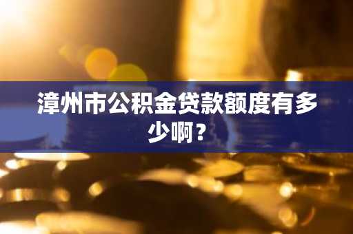 漳州市公积金贷款额度有多少啊？