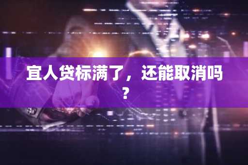 宜人贷标满了，还能取消吗？