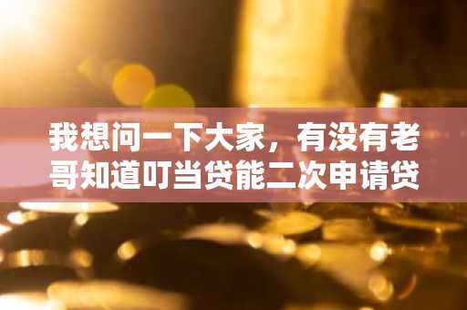 我想问一下大家，有没有老哥知道叮当贷能二次申请贷款吗？
