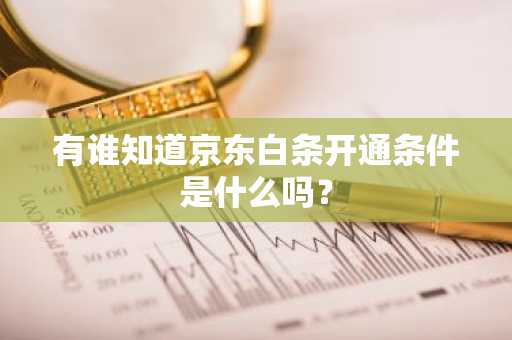 有谁知道京东白条开通条件是什么吗？