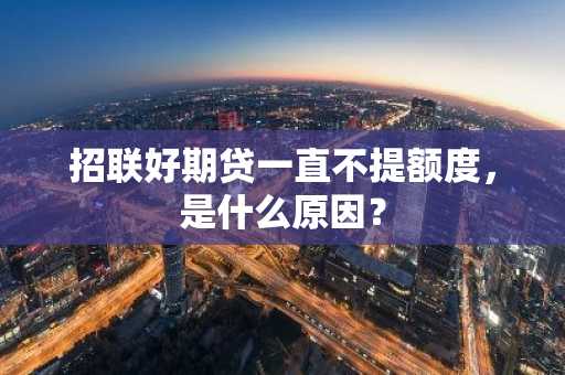 招联好期贷一直不提额度，是什么原因？