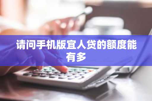 请问手机版宜人贷的额度能有多
