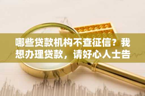 哪些贷款机构不查征信？我想办理贷款，请好心人士告知。
