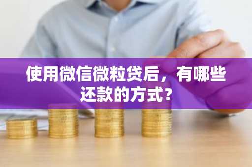 使用微信微粒贷后，有哪些还款的方式？
