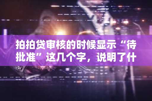 拍拍贷审核的时候显示“待批准”这几个字，说明了什么意思啊？
