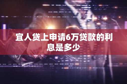 宜人贷上申请6万贷款的利息是多少