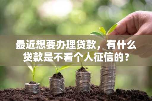 最近想要办理贷款，有什么贷款是不看个人征信的？
