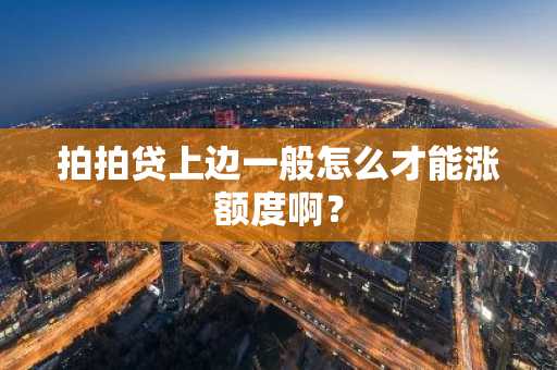 拍拍贷上边一般怎么才能涨额度啊？