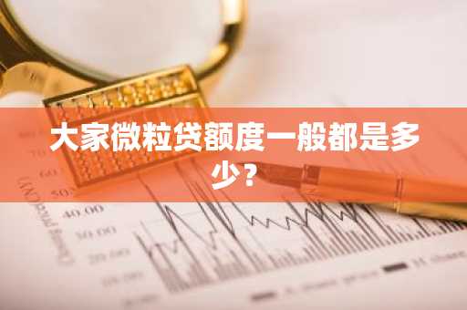 大家微粒贷额度一般都是多少？