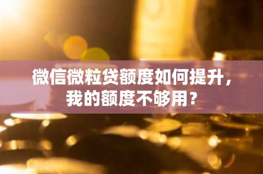 微信微粒贷额度如何提升，我的额度不够用？