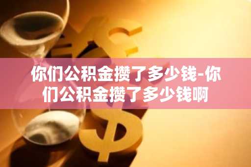 你们公积金攒了多少钱-你们公积金攒了多少钱啊