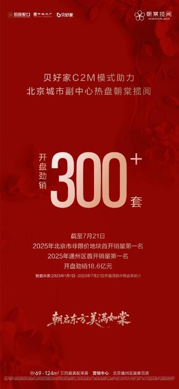 贝好家C2M模式助力朝棠揽阅火爆开盘：首开去化300套、劲销18.6亿