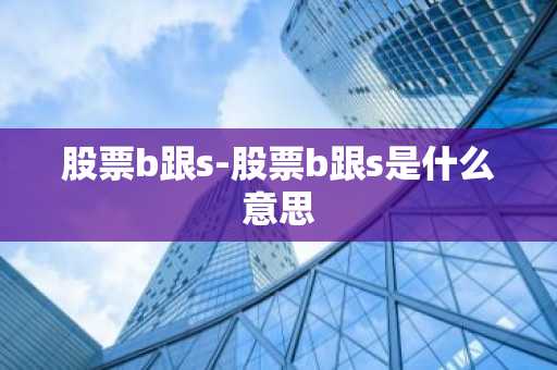 股票b跟s-股票b跟s是什么意思