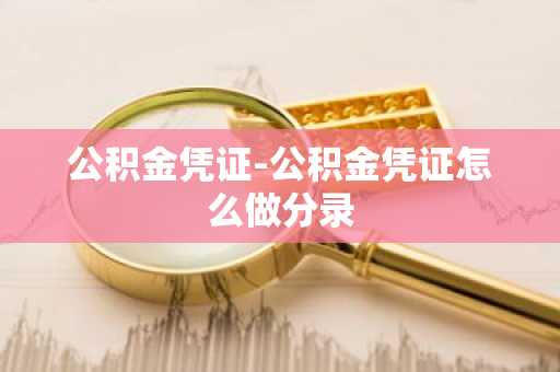 公积金凭证-公积金凭证怎么做分录