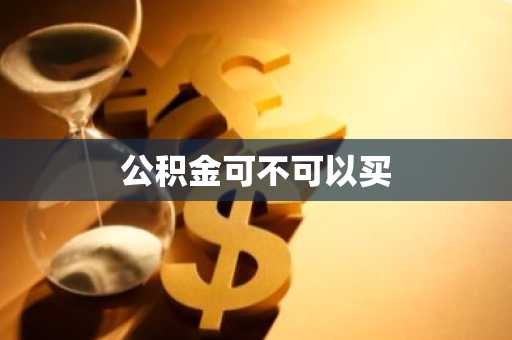 公积金可不可以买