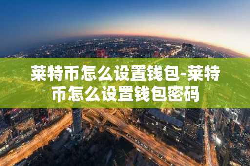 莱特币怎么设置钱包-莱特币怎么设置钱包密码