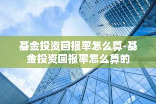 基金投资回报率怎么算-基金投资回报率怎么算的