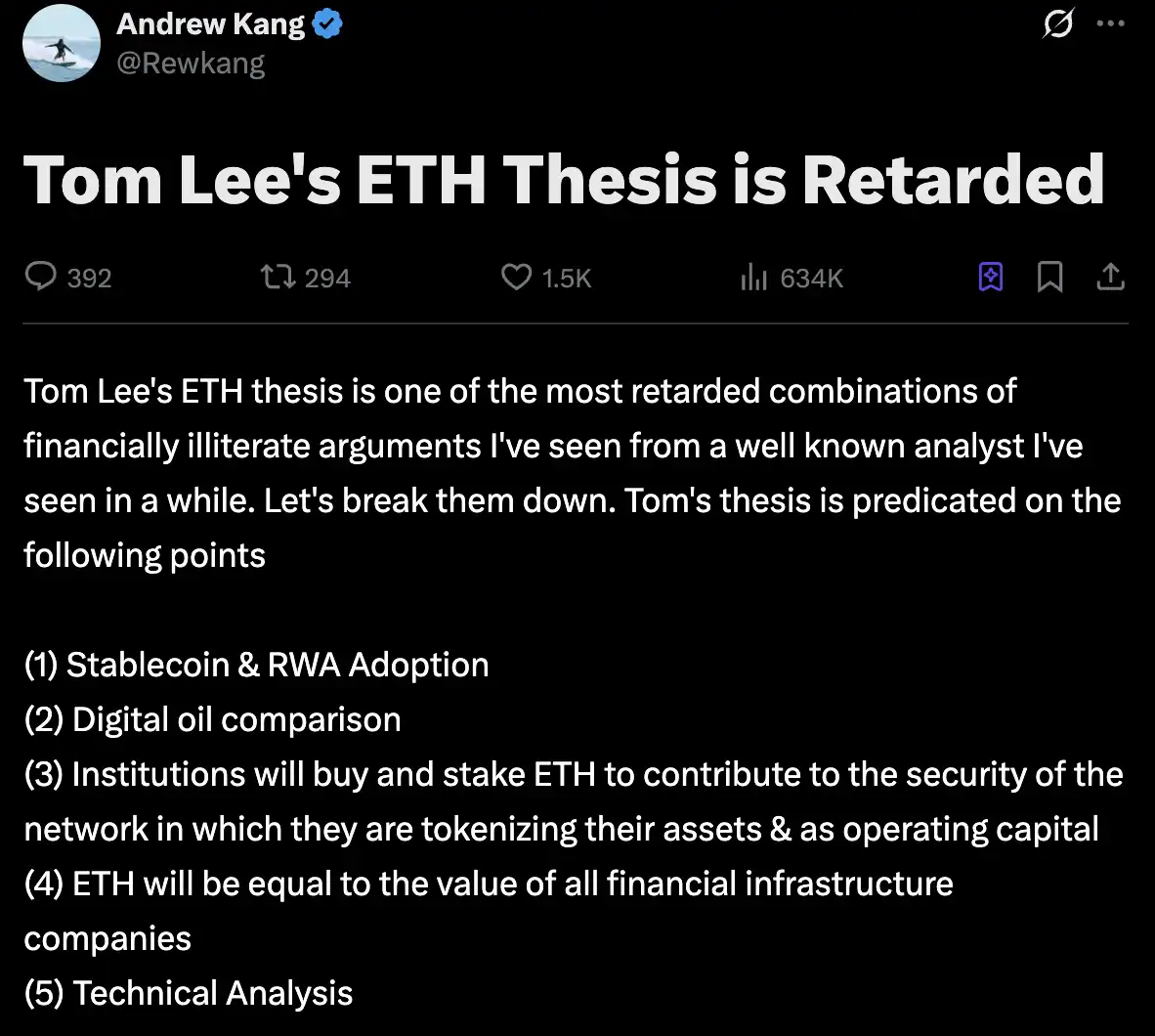 以太坊喊单大庄被骂弱智,ETH到顶了吗?