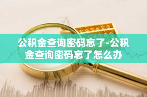 公积金查询密码忘了-公积金查询密码忘了怎么办